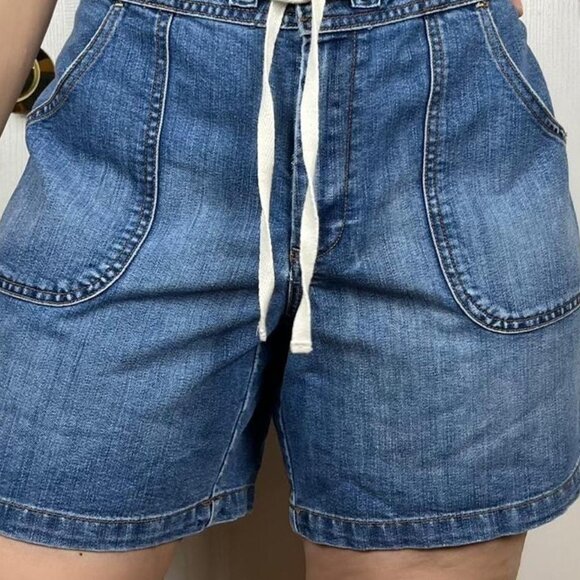 St. John's Bay Vintage High Rise Drawstring Denim Shorts - Picture 3 of 10
